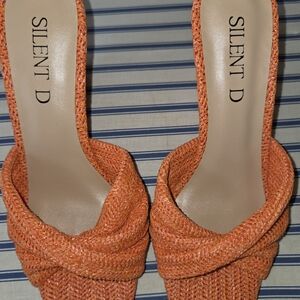 Women's Orange Woven Heels